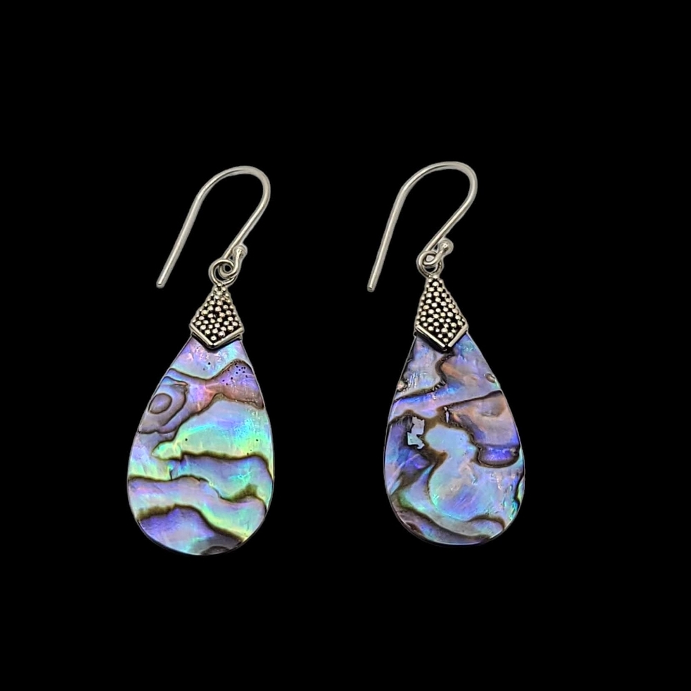 NEW Abalone Shell Earrings in 925 Sterling Silver - Picture 2 of 6